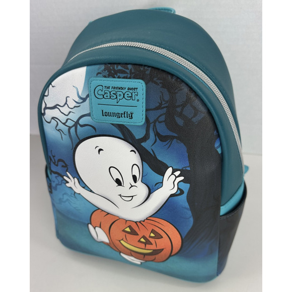 Loungefly Casper The Friendly Ghost Pumpkin Costume Mini Backpack Dark Forest - Picture 4 of 16